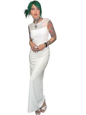 long dresses chiffon Balloon Sleeve Pleated Flowing Floral Chiffon A-line Wedding Dress